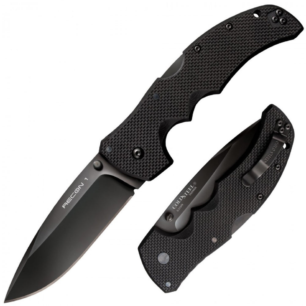 Cold Steel Recon 1 Folder 4.0 in Black Clip Point Plain G-10