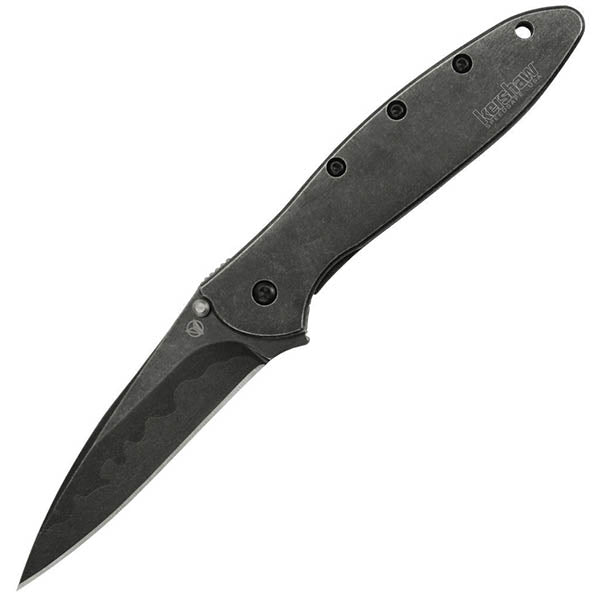 Kershaw Leek Assisted 3in Black Combo Black Stainless Handle